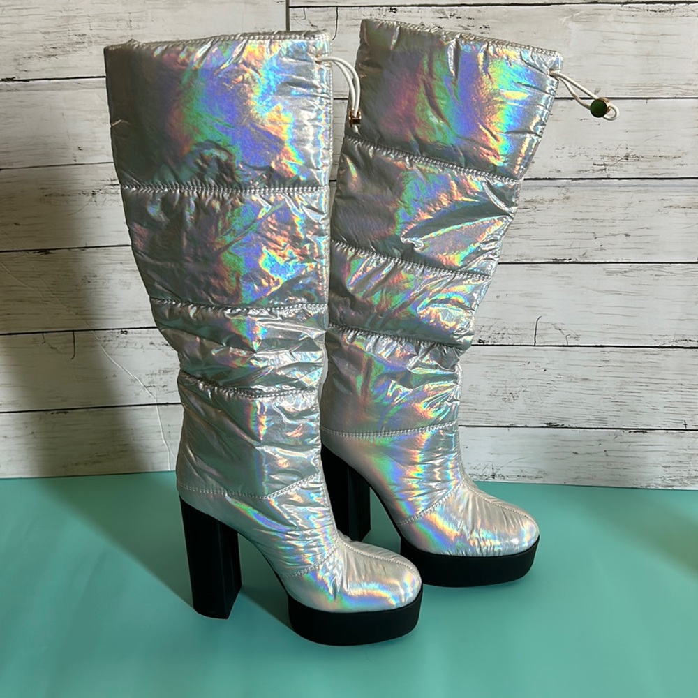 Sun Gurg Quilted Platform High Heel Boots